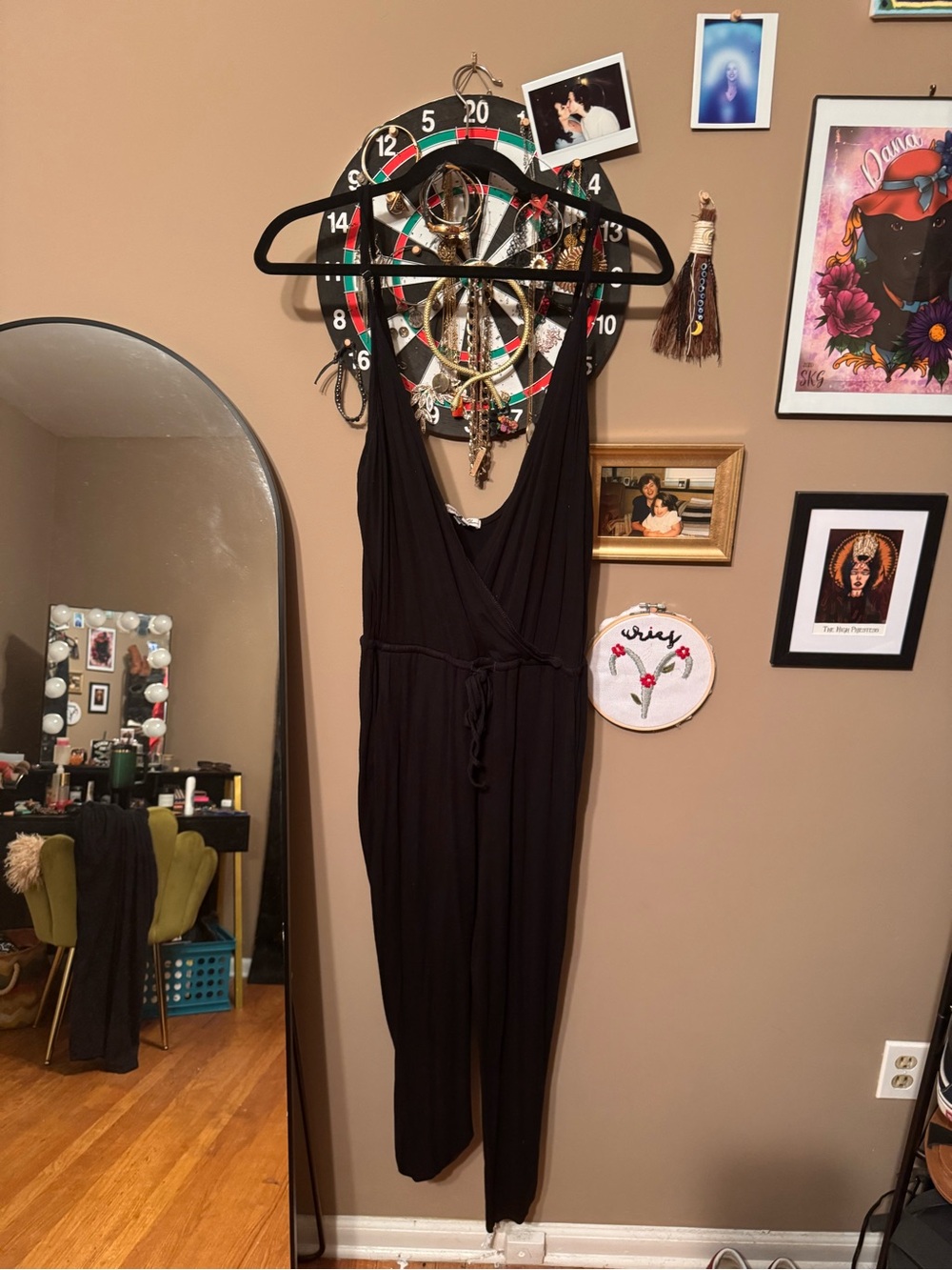 Express Black Sleeveless Wrap Jumpsuit with Tie Waist